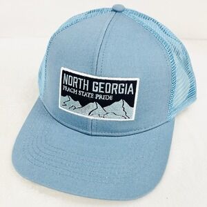 The State Company North Georgia Square Patch‎ Trucker Hat Cap Adjustable Blue